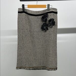 Moschino Black Tweed Pencil Skirt